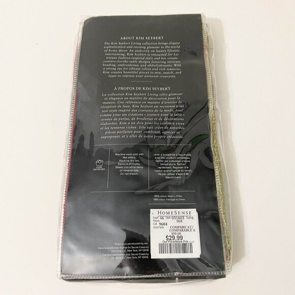 Kim Seybert Living Set of 4 Napkins Cotton 21 Inch - Picture 5 of 15